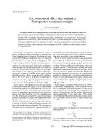 Recommended effect size statistics for repeated measures designs