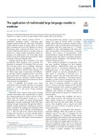The application of multimodal large language models in medicine