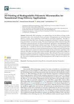 3D Printing of Biodegradable Polymeric Microneedles for Transdermal Drug Delivery Applications