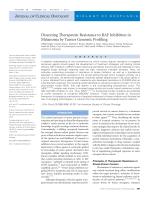 Dissecting Therapeutic Resistance to RAF Inhibition in Melanoma by Tumor Genomic Profiling