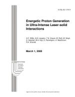 Energetic Proton Generation in Ultra-Intense Laser-solid Interactions