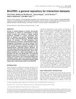 BioGRID: a general repository for interaction datasets