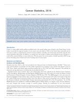 Cancer Statistics, 2016