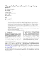 A Survey of Rollback-Recovery Protocols in Message-Passing Systems