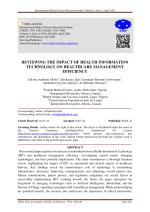REVIEWING THE IMPACT OF HEALTH INFORMATION TECHNOLOGY ON HEALTHCARE MANAGEMENT EFFICIENCY