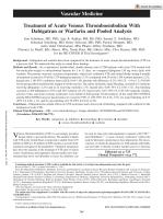 Treatment of Acute Venous Thromboembolism With Dabigatran or Warfarin and Pooled Analysis