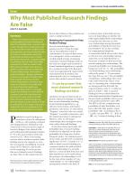 Why Most Published Research Findings Are False