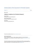 Validation Guidelines for IS Positivist Research