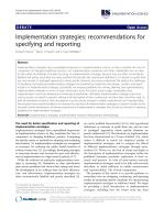 Implementation strategies: recommendations for specifying and reporting