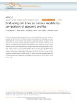 Evaluating cell lines as tumour models by comparison of genomic profiles