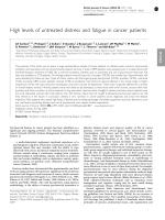 High levels of untreated distress and fatigue in cancer patients