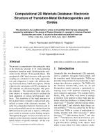 Computational 2D Materials Database: Electronic Structure of Transition-Metal Dichalcogenides and Oxides