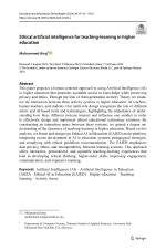 Ethical artificial intelligence for teaching-learning in higher education