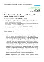 Hospital Malnutrition: Prevalence, Identification and Impact on Patients and the Healthcare System