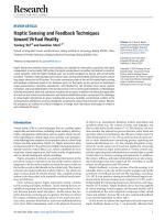 Haptic Sensing and Feedback Techniques toward Virtual Reality