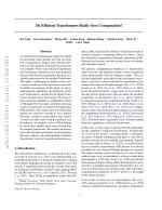 Do Efficient Transformers Really Save Computation?