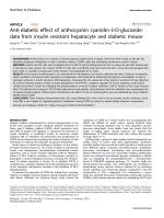 Anti-diabetic effect of anthocyanin cyanidin-3-O-glucoside: data from insulin resistant hepatocyte and diabetic mouse