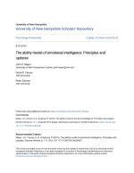 The ability model of emotional intelligence: Principles and updates
