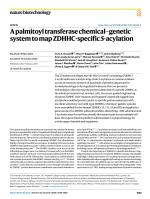 A palmitoyl transferase chemical–genetic system to map ZDHHC-specific S-acylation