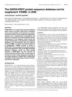 The SWISS-PROT protein sequence database and its supplement TrEMBL in 2000