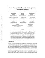 Value-Decomposition Networks For Cooperative Multi-Agent Learning