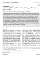 Targeting cytokine and chemokine signaling pathways for cancer therapy