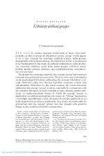 Ethnicity without groups