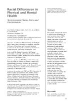 Racial Differences in Physical and Mental Health: Socio-economic Status, Stress and Discrimination