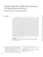 Modified RECIST (mRECIST) Assessment for Hepatocellular Carcinoma