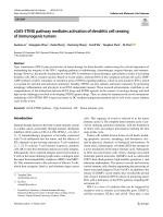 cGAS-STING pathway mediates activation of dendritic cell sensing of immunogenic tumors