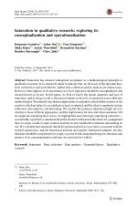 Saturation in qualitative research: exploring its conceptualization and operationalization