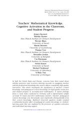 Teachers’ Mathematical Knowledge, Cognitive Activation in the Classroom, and Student Progress