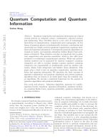 Quantum Computation and Quantum Information