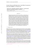 LARGE BATCH OPTIMIZATION FOR DEEP LEARNING: TRAINING BERT IN 76 MINUTES