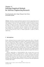 Chapter 11 Selecting Empirical Methods for Software Engineering Research