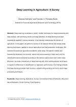Deep Learning in Agriculture: A Survey