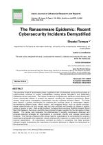 The Ransomware Epidemic: Recent Cybersecurity Incidents Demystified
