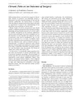 Chronic Pain as an Outcome of Surgery: A Review of Predictive Factors