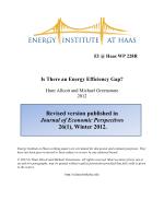 Is There an Energy Efficiency Gap?