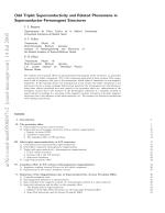 Odd Triplet Superconductivity and Related Phenomena in Superconductor-Ferromagnet Structures