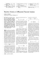 Reaction Kinetics in Differential Thermal Analysis