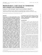 MetaboAnalyst: a web server for metabolomic data analysis and interpretation