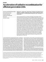 Acceleration of radiative recombination for efficient perovskite LEDs