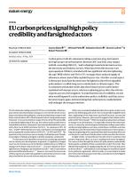 EU carbon prices signal high policy credibility and farsighted actors