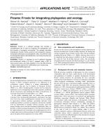 Picante: R tools for integrating phylogenies and ecology