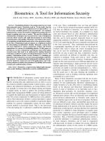Biometrics: A Tool for Information Security