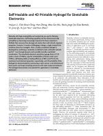 Self-Healable and 4D Printable Hydrogel for Stretchable Electronics
