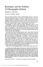 Resistance and the Problem of Ethnographic Refusal