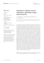 Alzheimer’s disease and its treatment—yesterday, today, and tomorrow