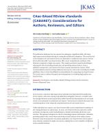 CAse-BAsed REview sTandards (CABARET): Considerations for Authors, Reviewers, and Editors